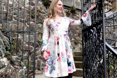 Flounce Sleeve Floral Dress