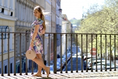 Back Bow Floral Spring Dress