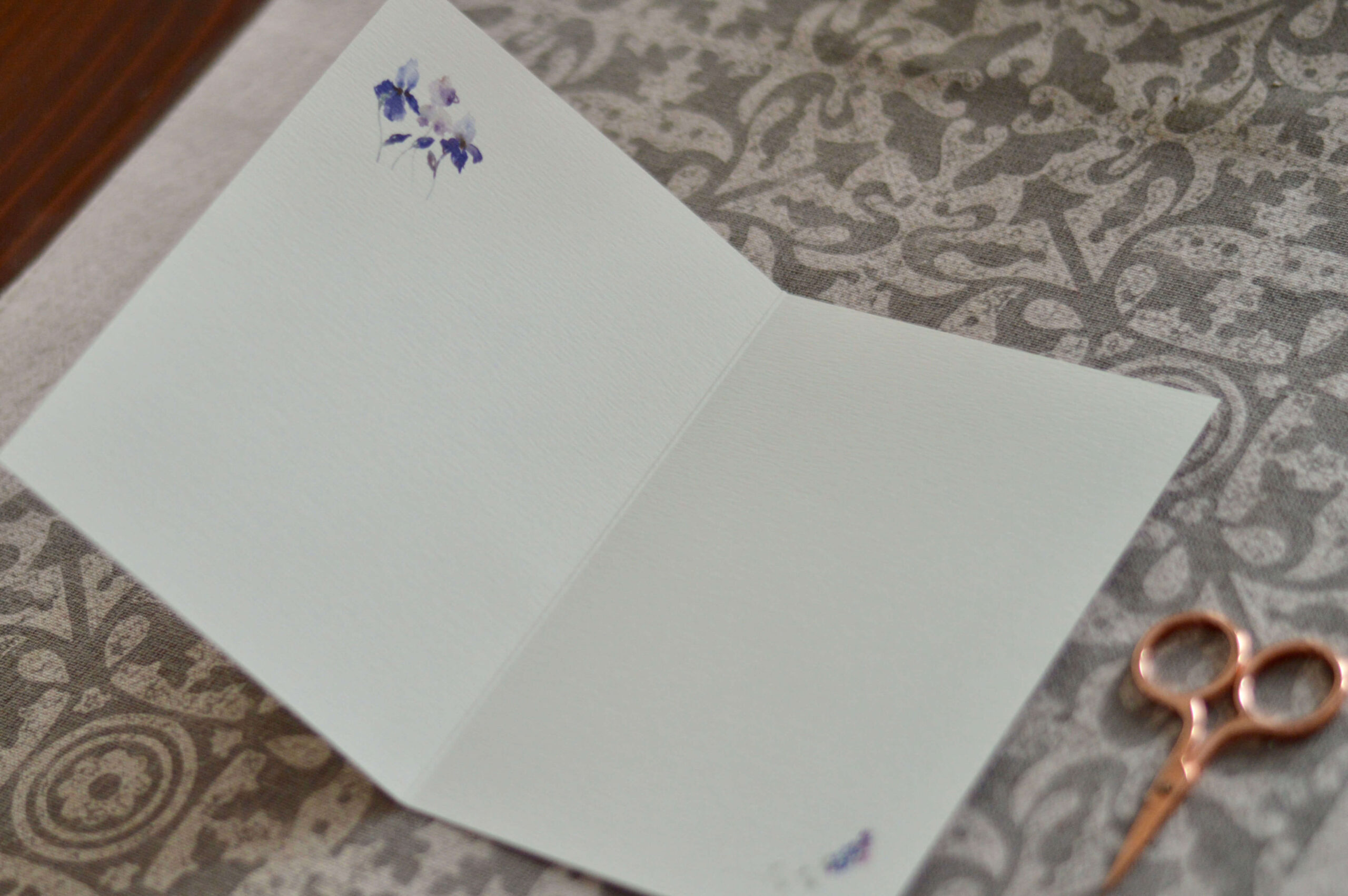 Vintage Sewing Machine Watercolor Greeting Card Printable – Iris & Forget-Me-Nots - Image 4