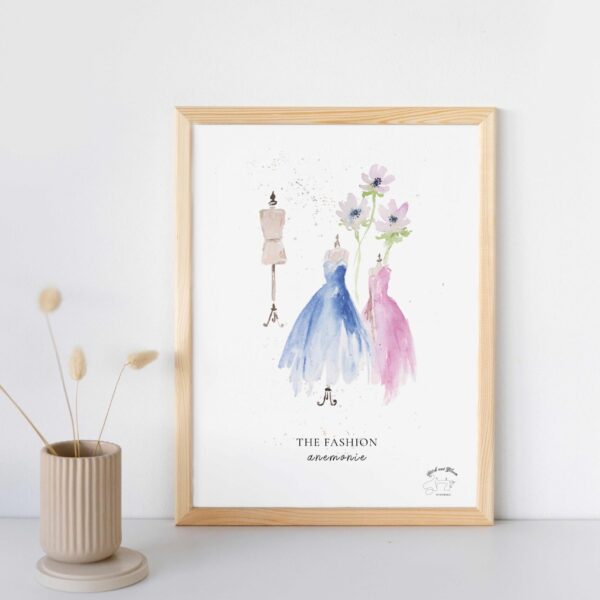 Fashion Anemonie Watercolour Wall Poster – A4 Printable