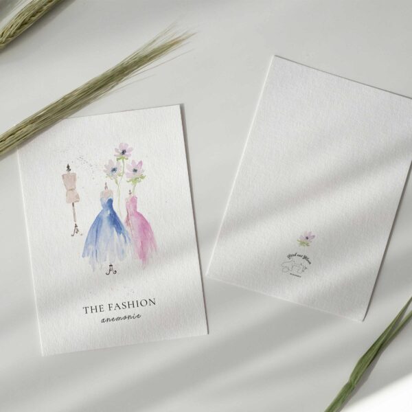 Fashion Anemonie Watercolour Greeting Card