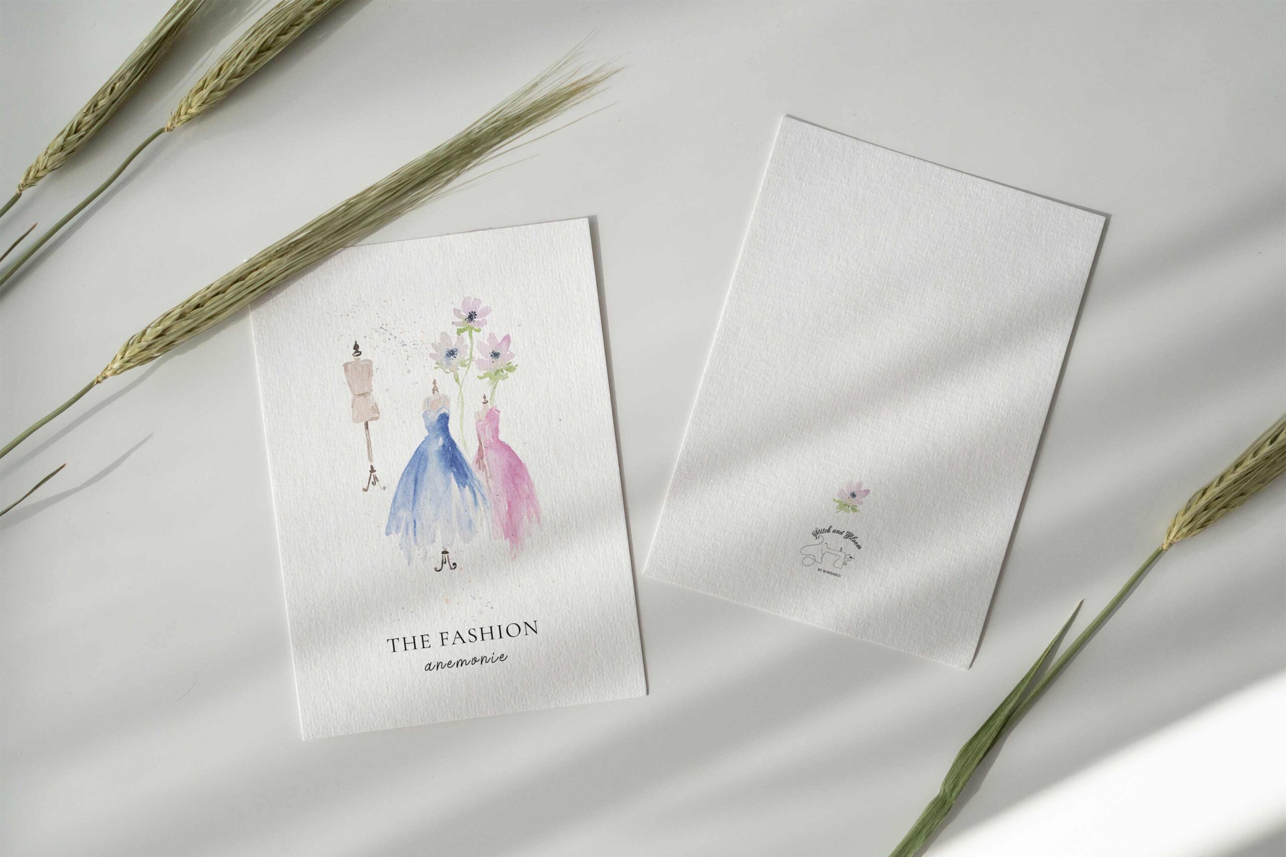 Fashion Anemonie Watercolour Greeting Card